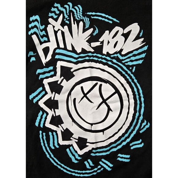 Blink-182 Band Shirt 6 Arrow Smiley Face Blue Gray Logo Womens Small Retro - Picture 3 of 7